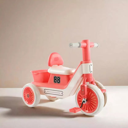 Children Tricycle Push Bike With Basket, With Music and Light BD170
