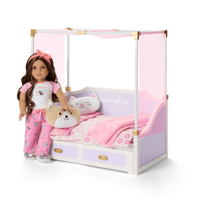 All Set for Sleepovers Canopy Bed for 18-inch Dolls